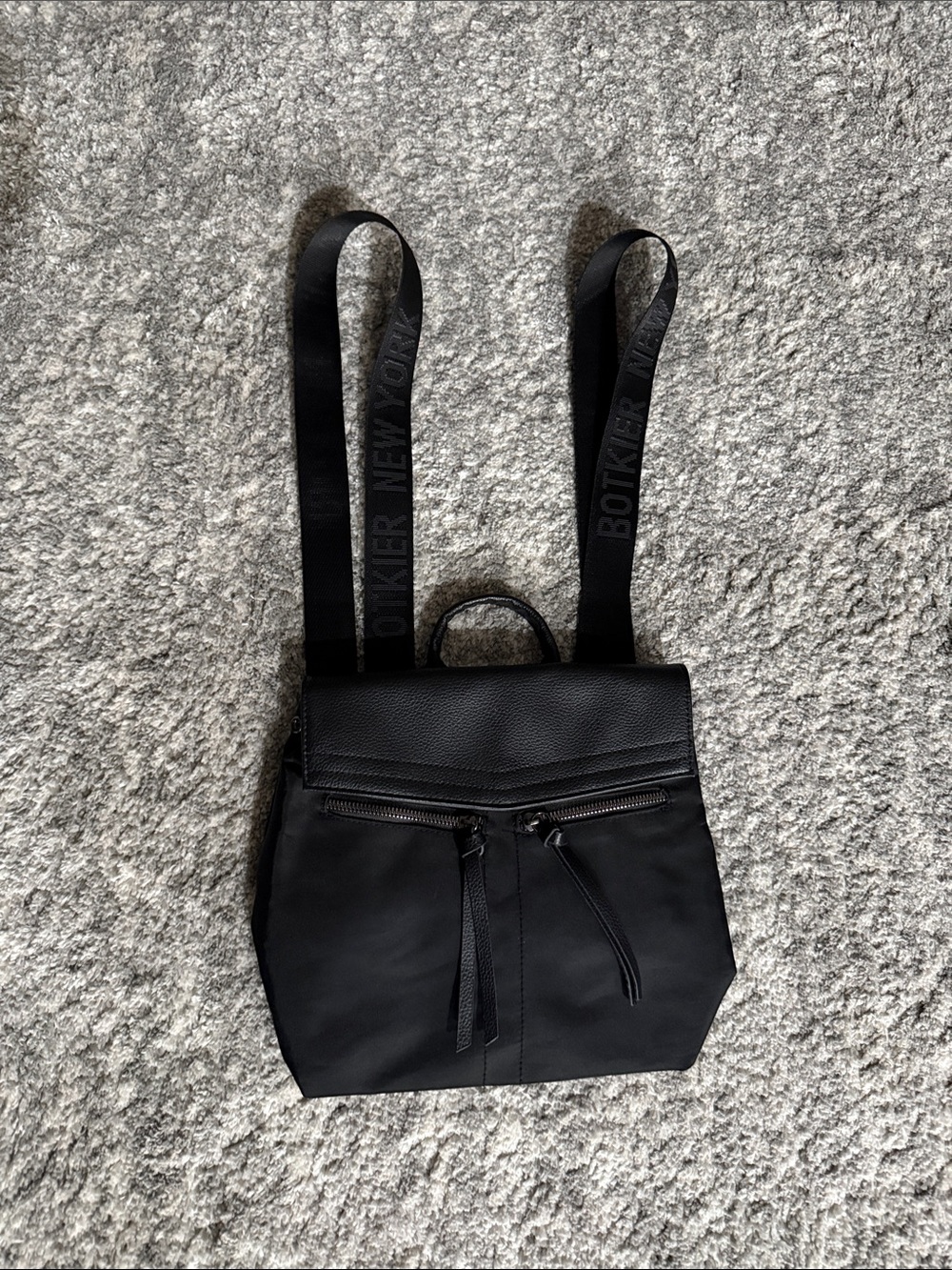 Botkier Black Women's Logo-Strip Strap Backpack